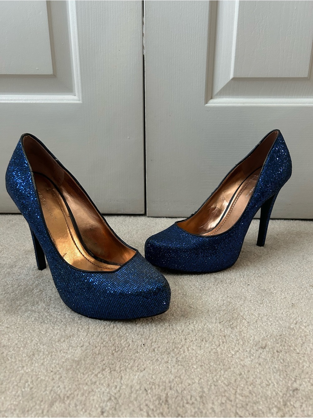 BCBGeneration Sparkling Navy Blue Platform Pumps